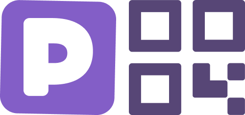 Código QR a la derecha del logotipo Peguu